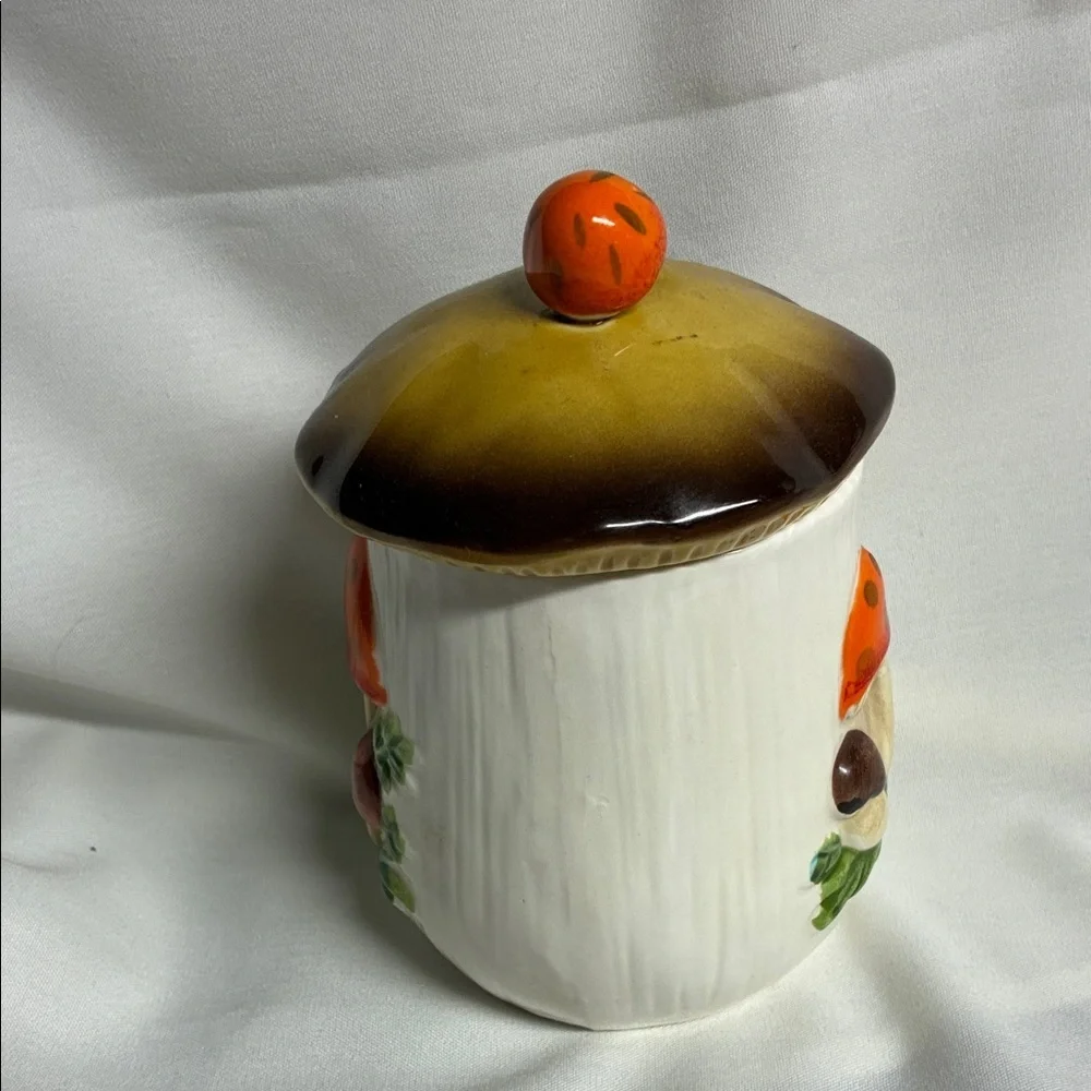 Vintage Sears Merry Mushroom Small Canister Jar With Lid 1970s Replacement